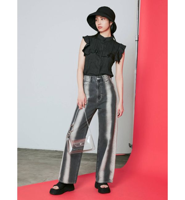 EMODA「ストライプカラールーズジーンズ」|デニム|