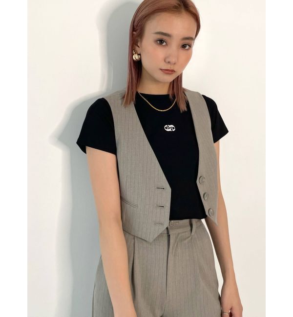 EMODA「ノーカラーコンパクトベスト」|ベスト・ジレ|