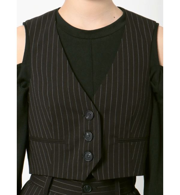 EMODA「ノーカラーコンパクトベスト」|ベスト・ジレ|