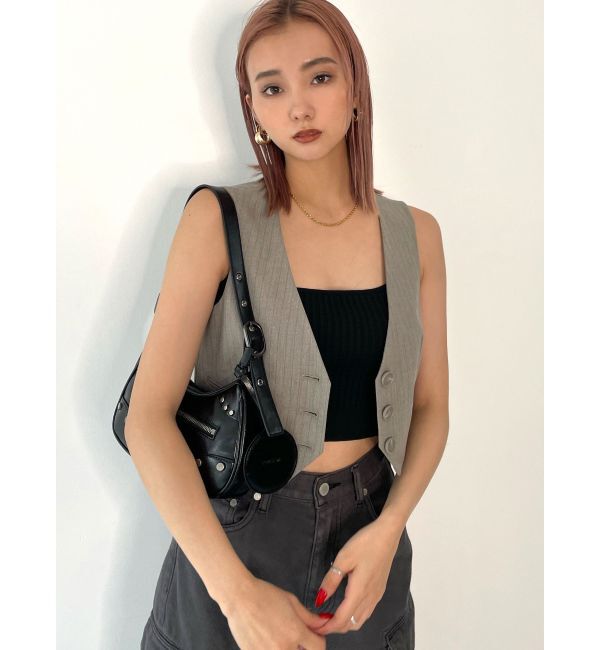 EMODA「ノーカラーコンパクトベスト」|ベスト・ジレ|ライトミックス