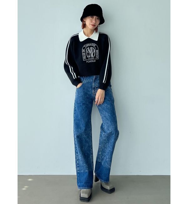 EMODA「2トーンルーズハイウエストジーンズ」|デニム|