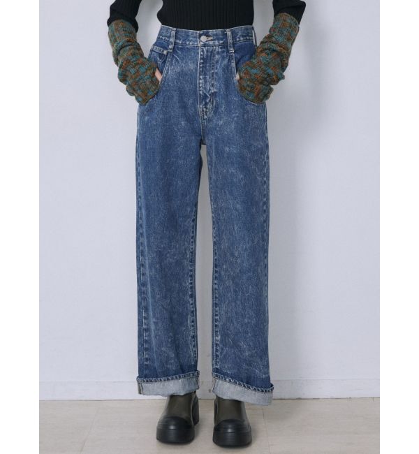 EMODA「2トーンルーズハイウエストジーンズ」|デニム|
