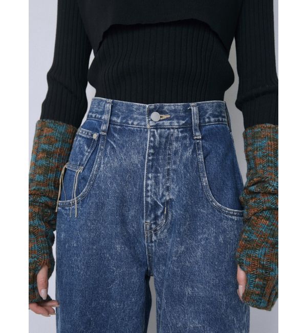 EMODA「2トーンルーズハイウエストジーンズ」|デニム|