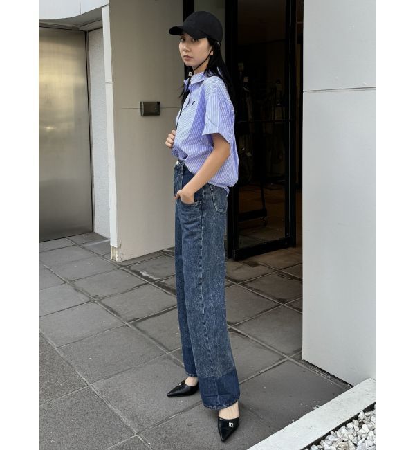 EMODA「2トーンルーズハイウエストジーンズ」|デニム|