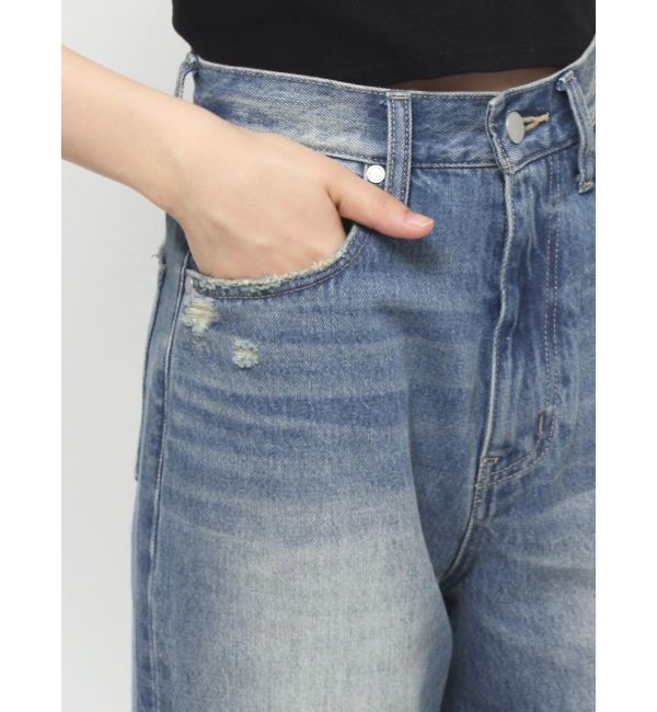 EMODA「ポイントクラッシュワイドジーンズ」|デニム|