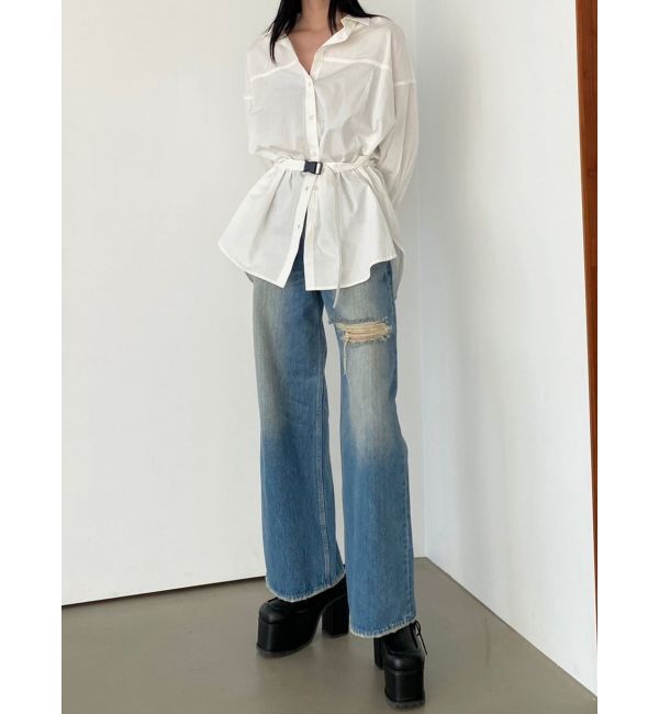 EMODA「ポイントクラッシュワイドジーンズ」|デニム|