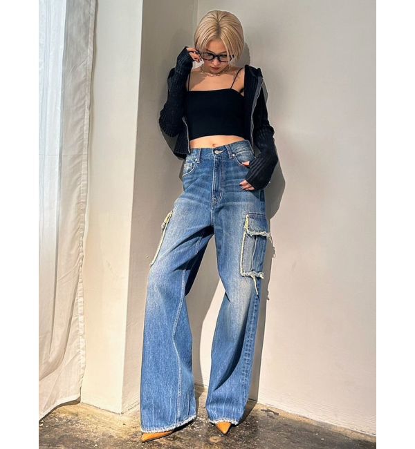 EMODA「アウトポケットワイドジーンズ」|デニム|