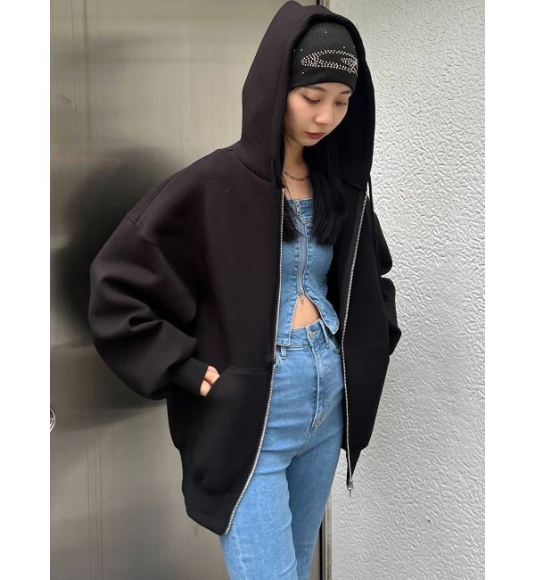 EMODA「デニムフレアジップサロペット」|オールインワン|