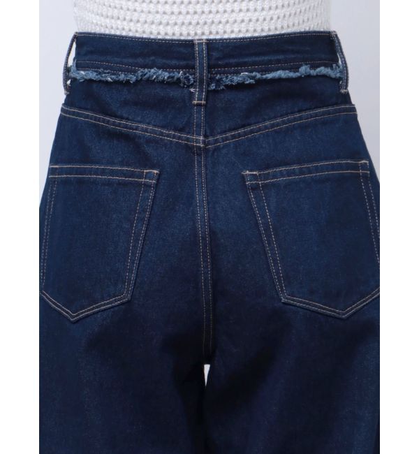EMODA「ベルトフリンジジャストウエストジーンズ」|デニム|