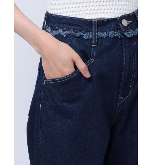 EMODA「ベルトフリンジジャストウエストジーンズ」|デニム|