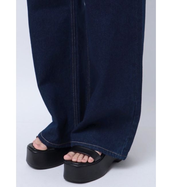 EMODA「ベルトフリンジジャストウエストジーンズ」|デニム|