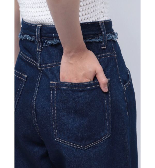 EMODA「ベルトフリンジジャストウエストジーンズ」|デニム|