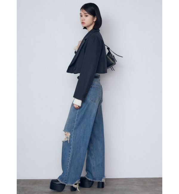 EMODA「リップドワイドジーンンズ」|デニム|