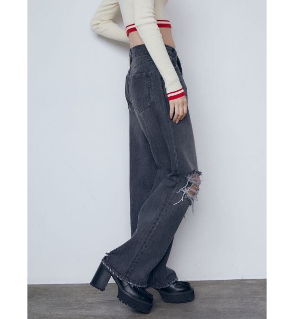 EMODA「リップドワイドジーンンズ」|デニム|