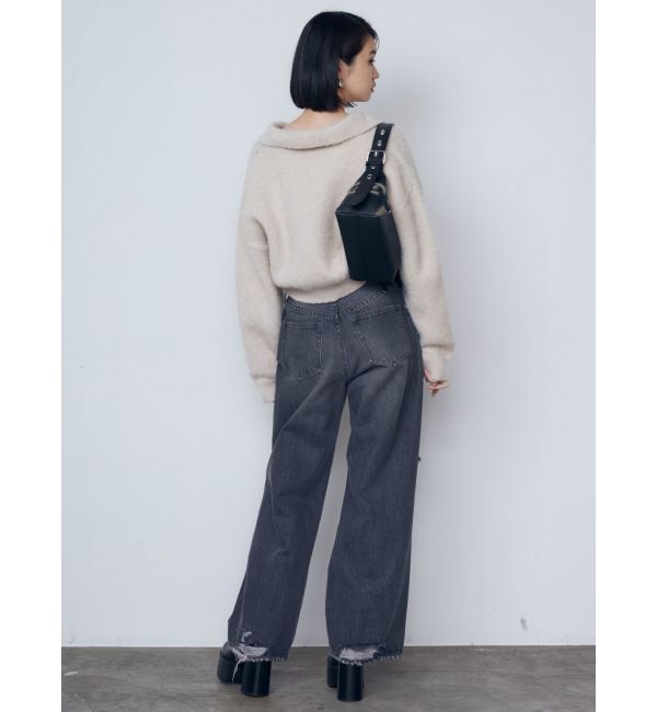 EMODA「リップドワイドジーンンズ」|デニム|