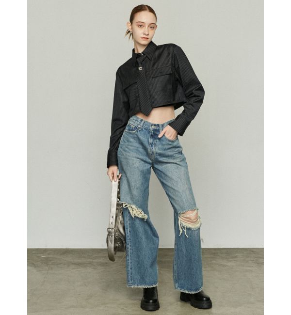 EMODA「リップドワイドジーンンズ」|デニム|