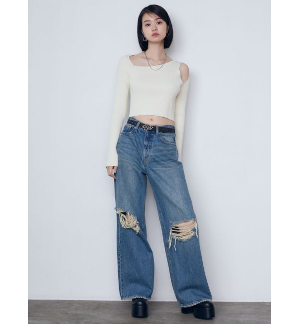EMODA「リップドワイドジーンンズ」|デニム|