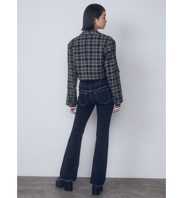 EMODA「スーパーハイウエストフレアパギンス」|デニム|