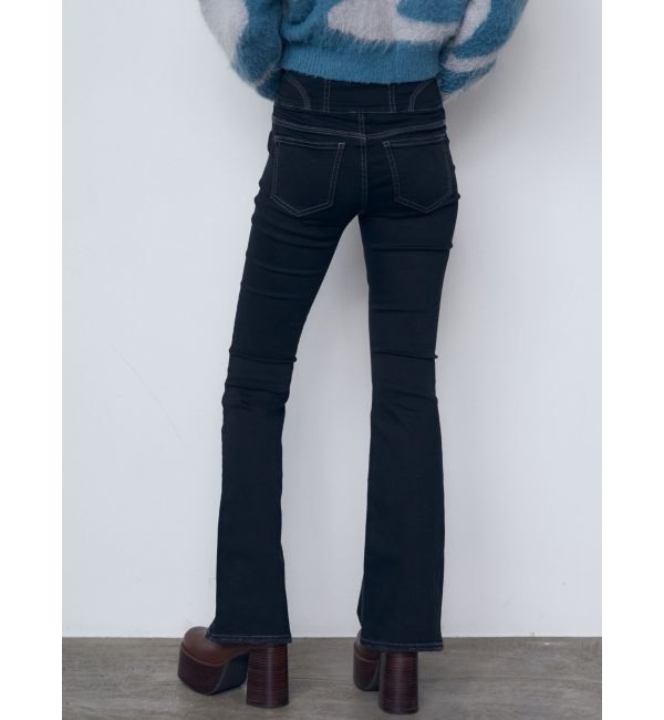 EMODA「スーパーハイウエストフレアパギンス」|デニム|