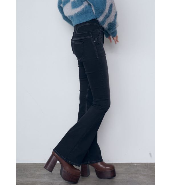 EMODA「スーパーハイウエストフレアパギンス」|デニム|