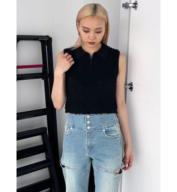 EMODA「フリンジヤーンジップタンクトップ」|タンクトップ|