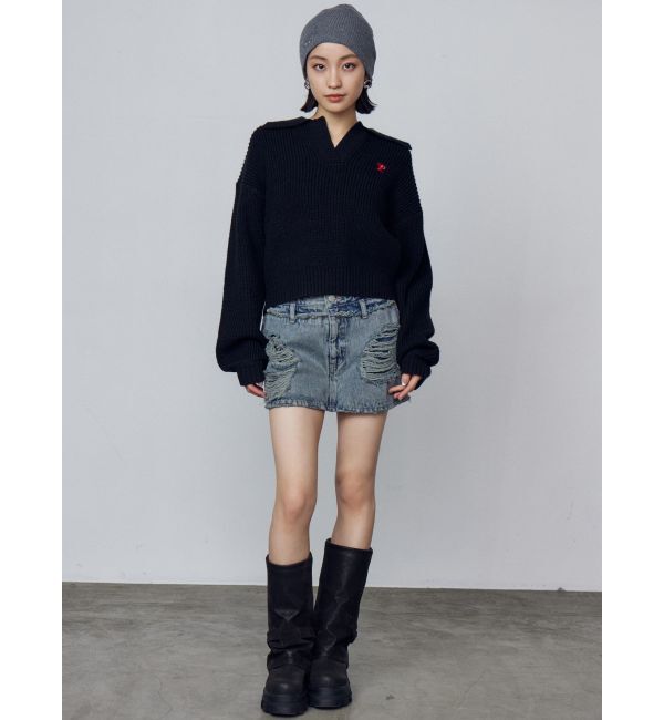 EMODA「スペイシーEプレートビーニー」|ニット帽|