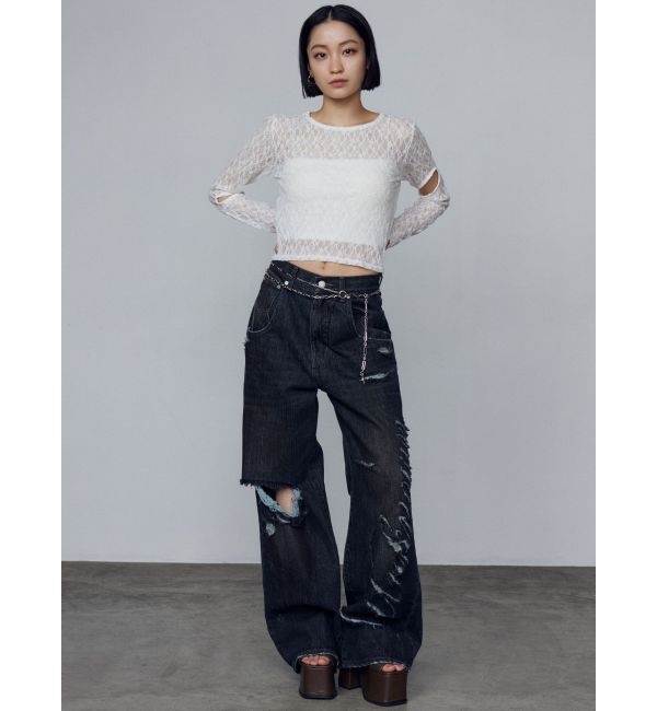 EMODA「リップスマークルーズジーンズ」|デニム|