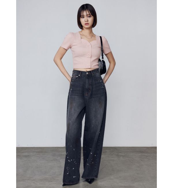 EMODA「フロントボタンショートリブトップ」|Tシャツ・カットソー|