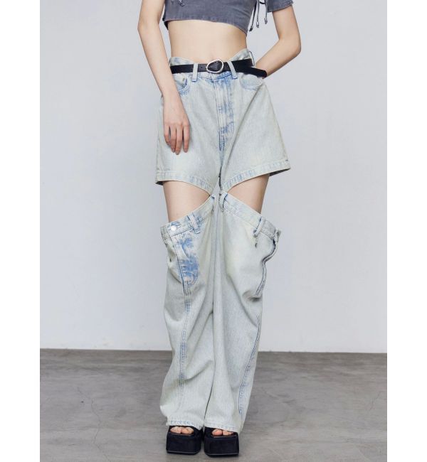 EMODA「サイドオープンルーズジーンズ」|デニム|