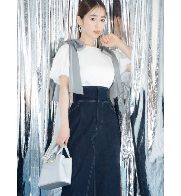 MERCURYDUO「デニムコルセットバックスリットロングスカート」|スカート|