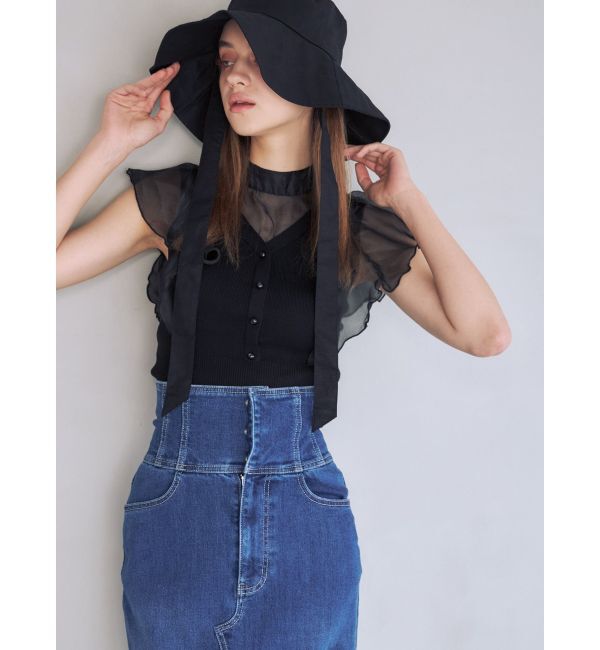 MERCURYDUO「デニムコルセットバックスリットロングスカート」|スカート|