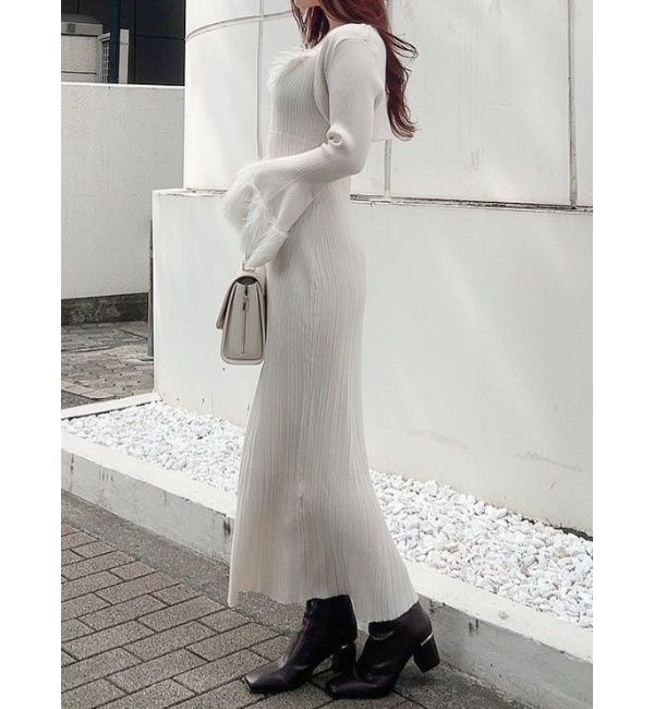 MERCURYDUO「ファーボレロセットワンピース」|ワンピース|