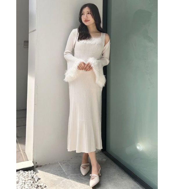 MERCURYDUO「ファーボレロセットワンピース」|ワンピース|