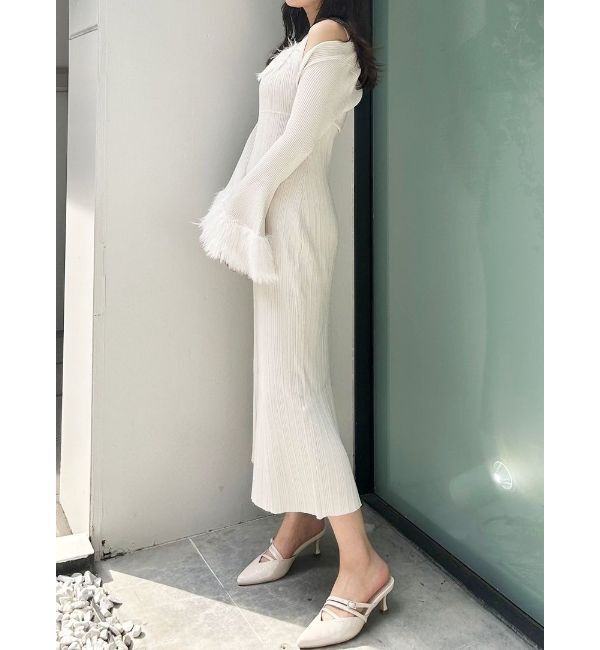 MERCURYDUO「ファーボレロセットワンピース」|ワンピース|