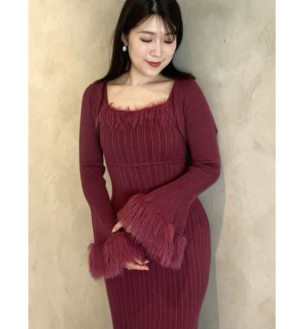 MERCURYDUO「ファーボレロセットワンピース」|ワンピース|