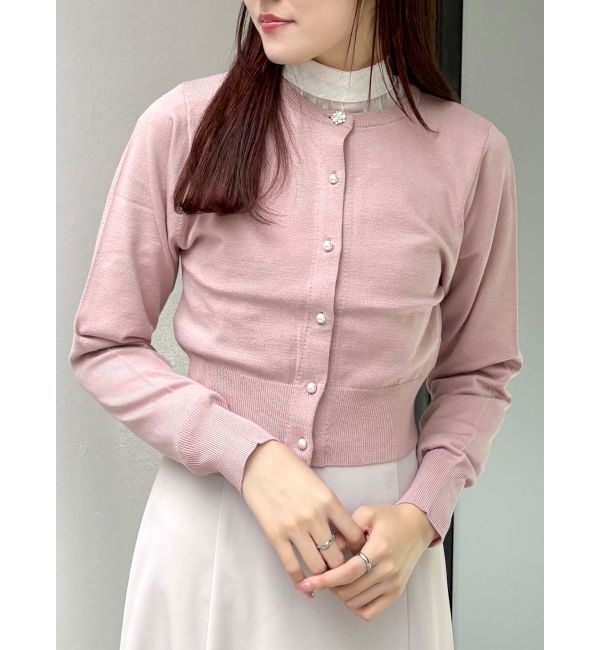 MERCURYDUO「ビジューボタンニットカーディガン」|カーディガン|