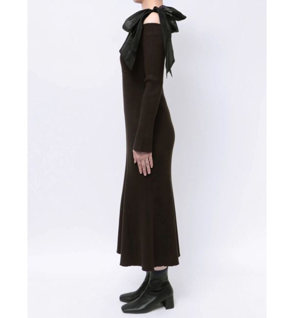 MERCURYDUO「ショルダーリボンニットワンピース」|ワンピース|