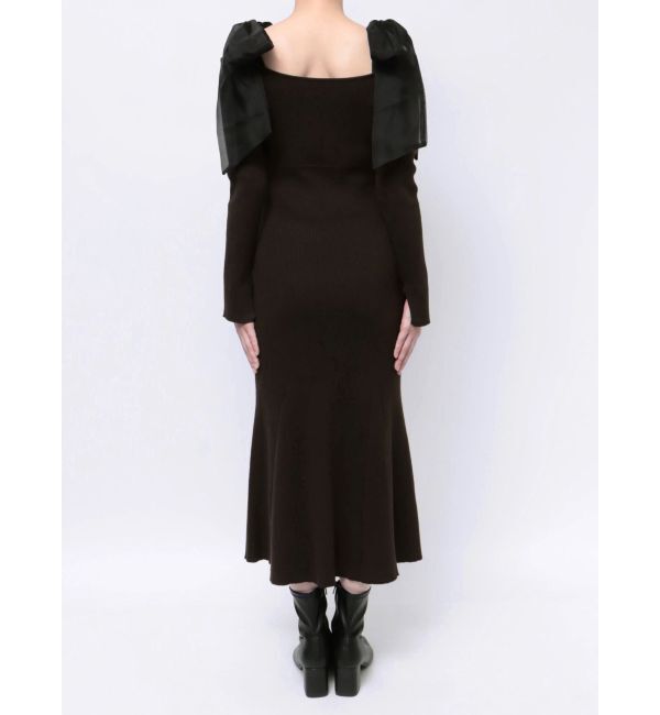 MERCURYDUO「ショルダーリボンニットワンピース」|ワンピース|