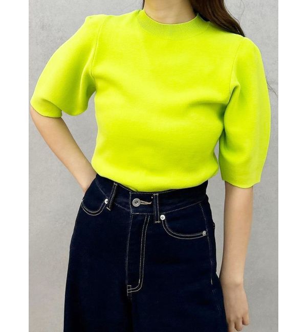 MERCURYDUO「総針パフスリーブニット」|ニット・セーター|ライム