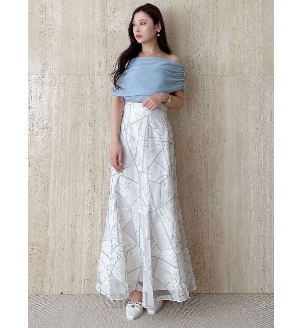 MERCURYDUO「ジオメトリックオパールフレアスカート」|スカート|