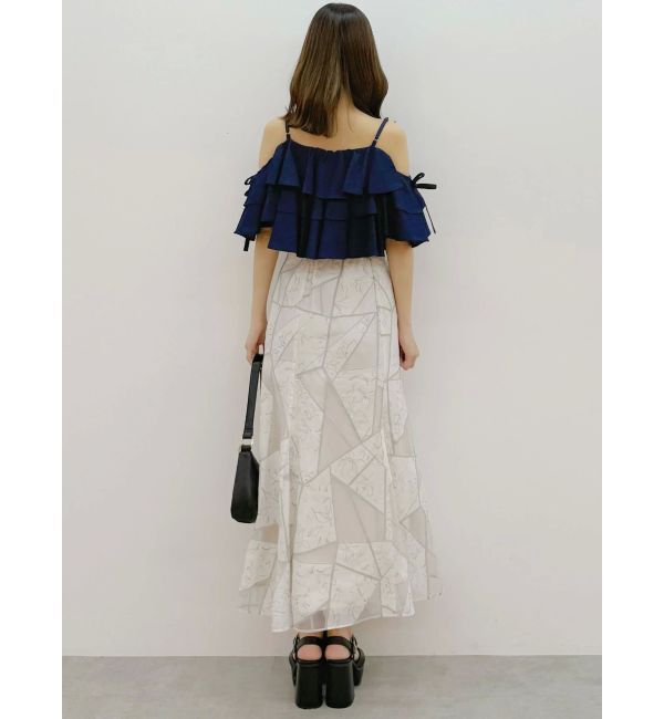 MERCURYDUO「ジオメトリックオパールフレアスカート」|スカート|