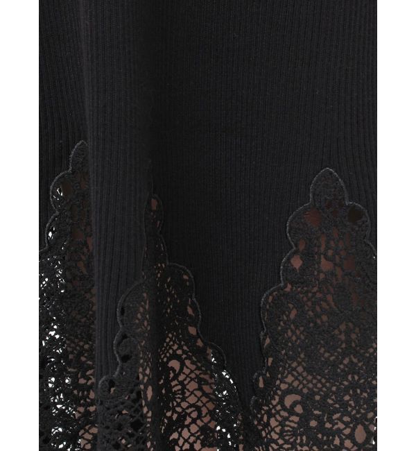 MERCURYDUO「レーストリムオフショルニットワンピース」|ワンピース|