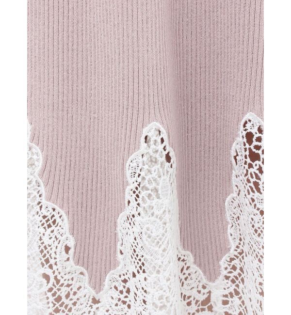 MERCURYDUO「レーストリムオフショルニットワンピース」|ワンピース|