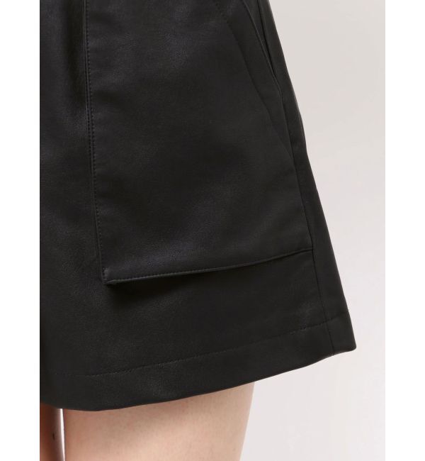MERCURYDUO「フェイクレザーハイウエストワークショートパンツ」|その他|