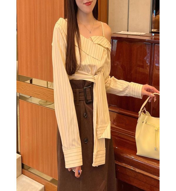 MERCURYDUO「アシメツイストシャツ」|シャツ・ブラウス|