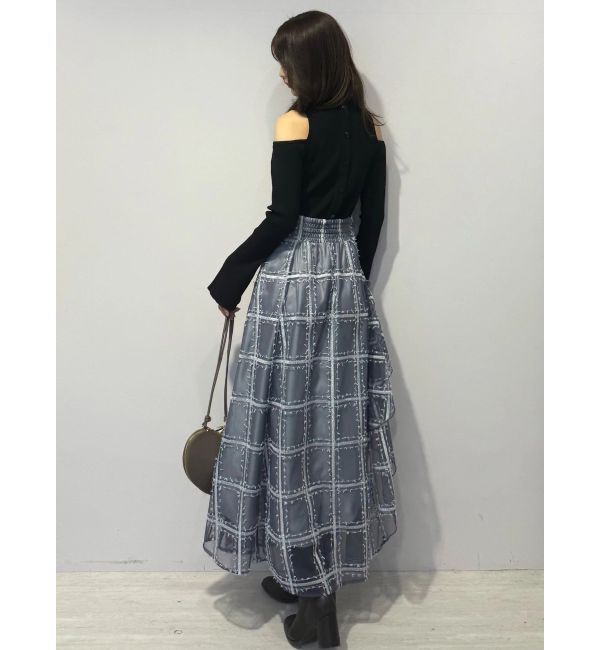 MERCURYDUO「アシメヘムラッフルフレアスカート」|スカート|