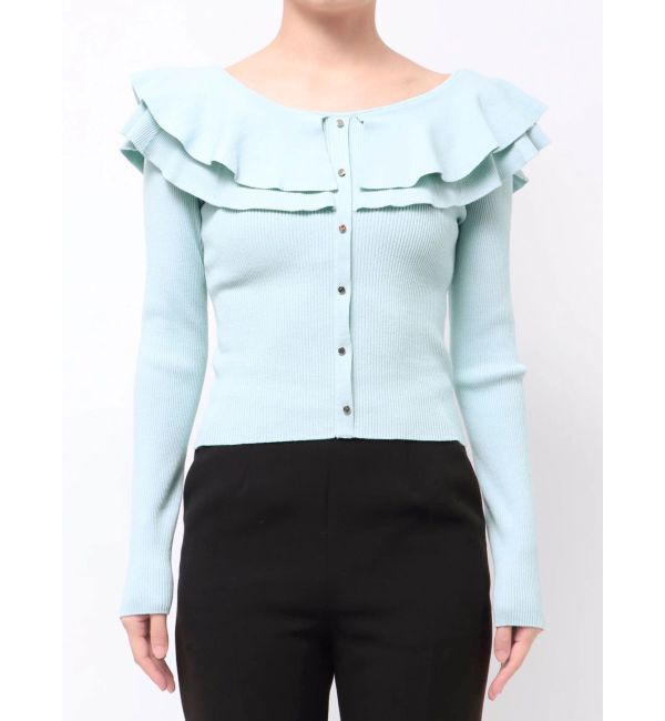 MERCURYDUO「編み変化ラッフルコンパクト」|ニット・セーター|