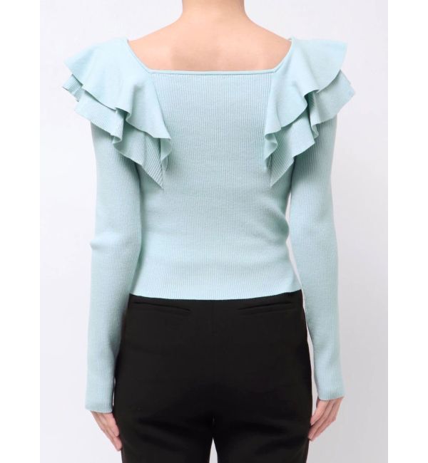 MERCURYDUO「編み変化ラッフルコンパクト」|ニット・セーター|