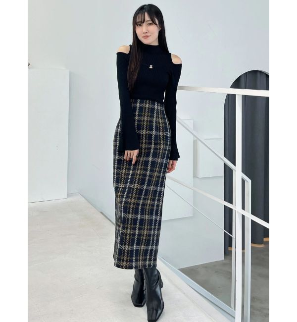 MERCURYDUO「ショルダースリットナローストラップニット」|ニット・セーター|