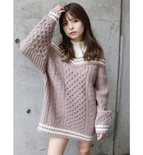 MURUA「ルーズオフショルダーニットワンピース」|ワンピース|モカ